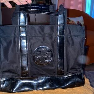 Tory Burch Black Glossy Tote